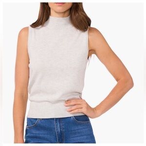 STATE (Nordstrom) Sleeveless Mock Neck Tank Top - Light gray